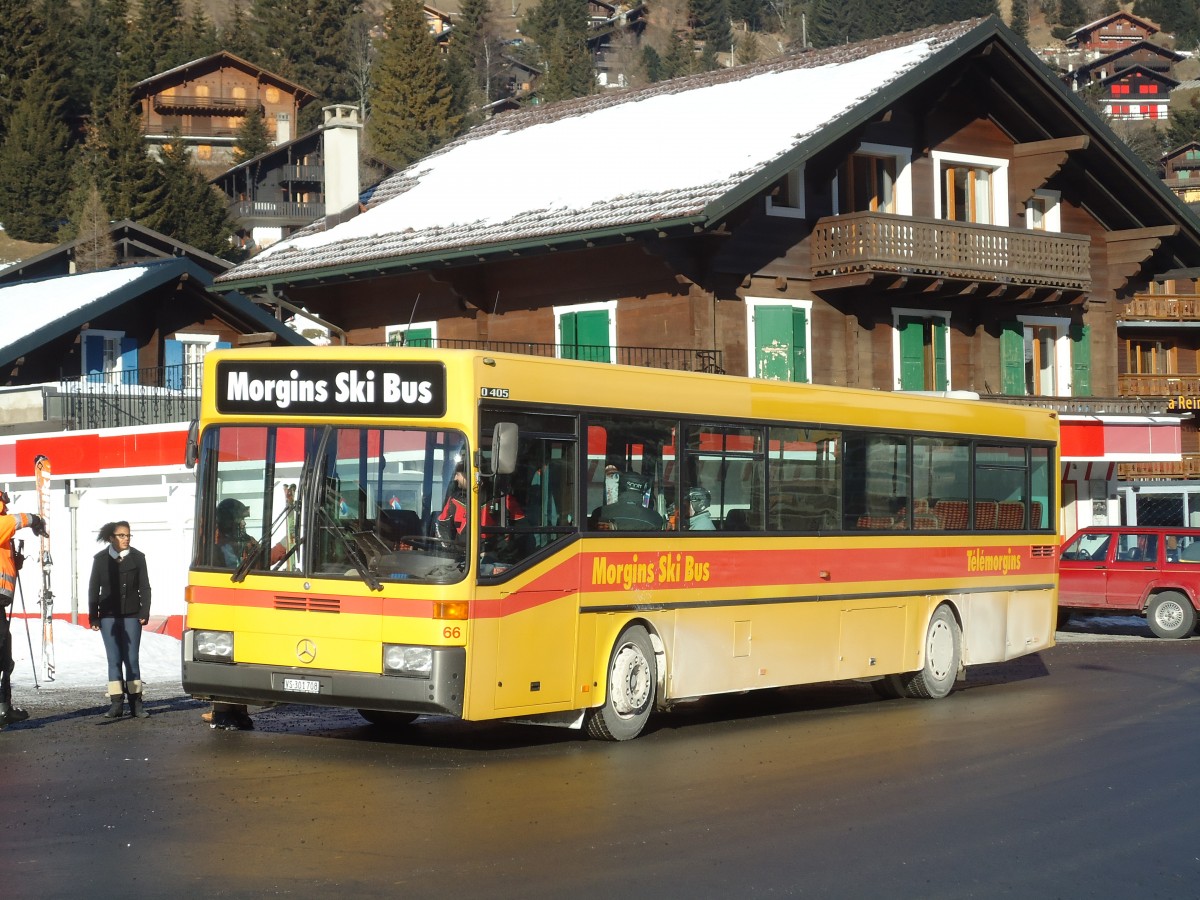 (132'401) - Tlmorgins, Morgins - Nr. 66/VS 301'708 - Mercedes (ex BLT Oberwil Nr. 66) am 22. Januar 2011 in Morgins, Post