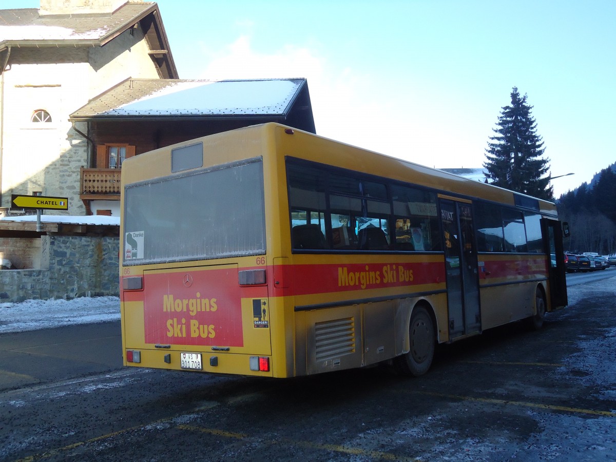 (132'403) - Tlmorgins, Morgins - Nr. 66/VS 301'708 - Mercedes (ex BLT Oberwil Nr. 66) am 22. Januar 2011 in Morgins, Post