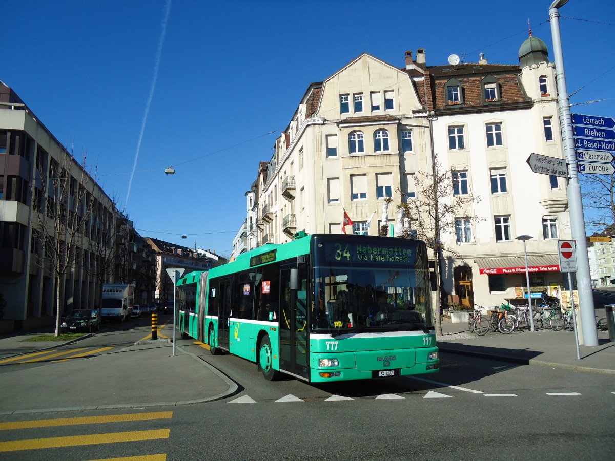 (132'543) - BVB Basel - Nr. 777/BS 3277 - MAN am 7. Februar 2011 in Basel, Wettsteinplatz