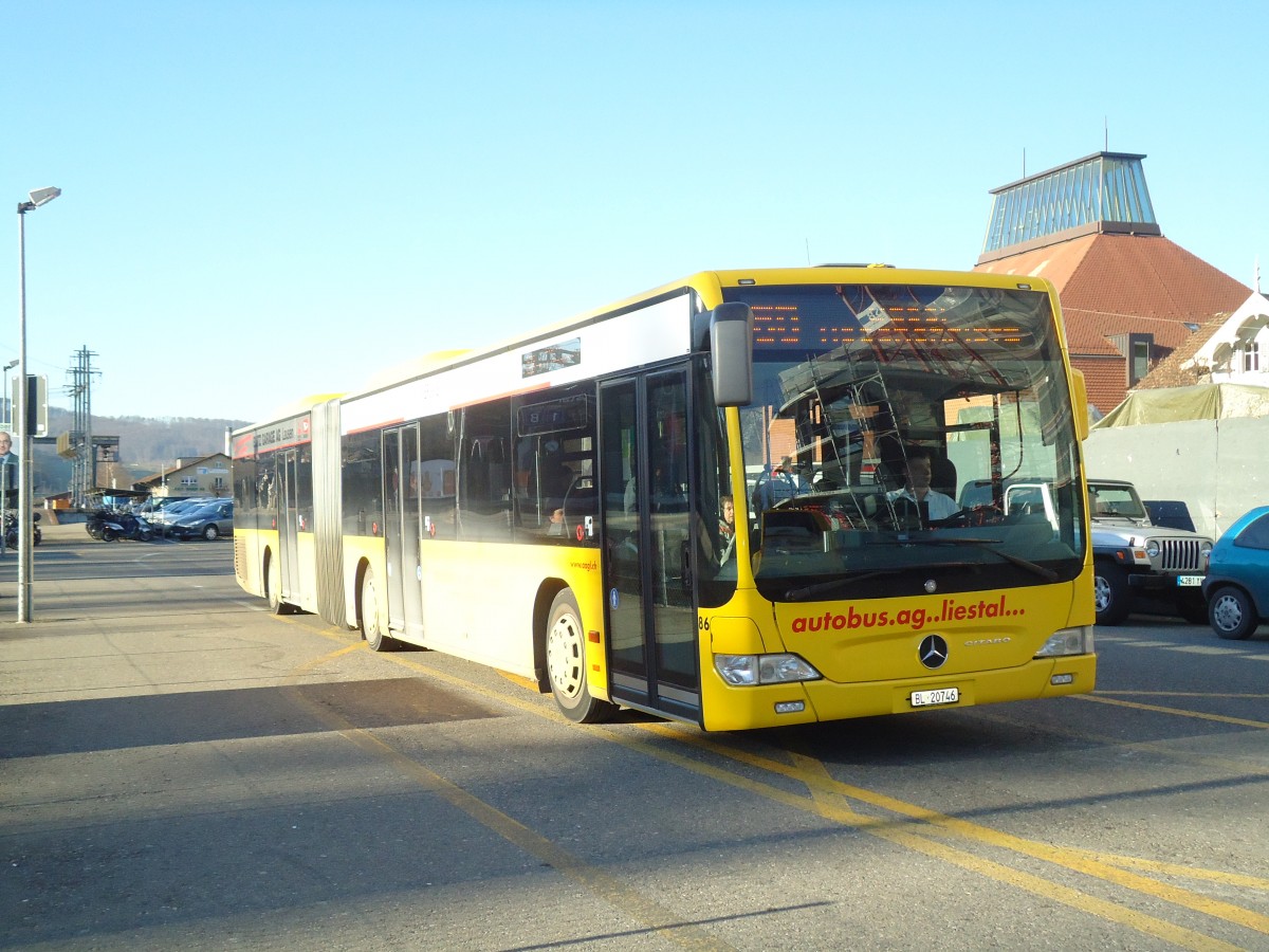 (132'595) - AAGL Liestal - Nr. 86/BL 20'746 - Mercedes am 7. Februar 2011 beim Bahnhof Liestal