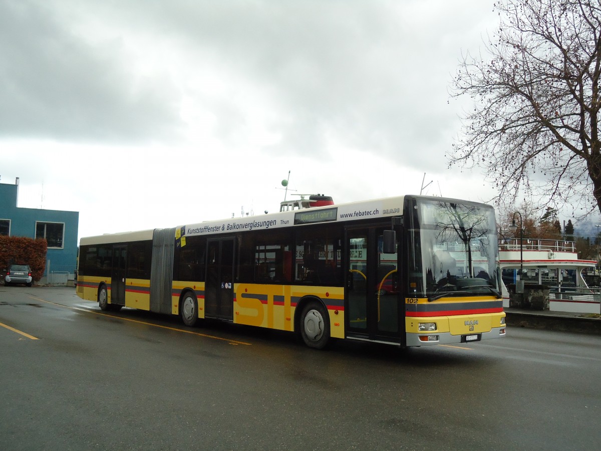 (132'652) - STI Thun - Nr. 102/BE 577'102 - MAN am 27. Februar 2011 bei der Schifflndte Thun