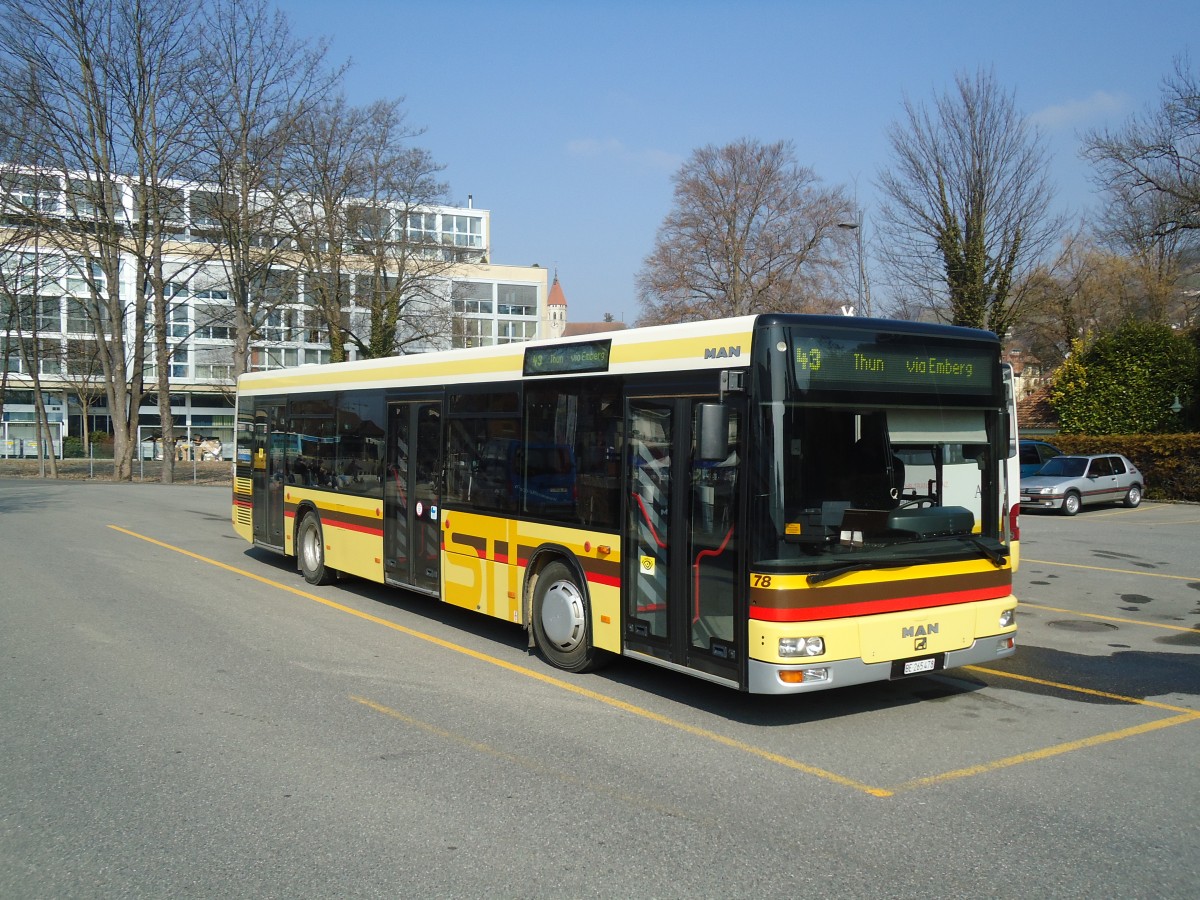 (132'662) - STI Thun - Nr. 78/BE 265'478 - MAN am 3. Mrz 2011 bei der Schifflndte Thun