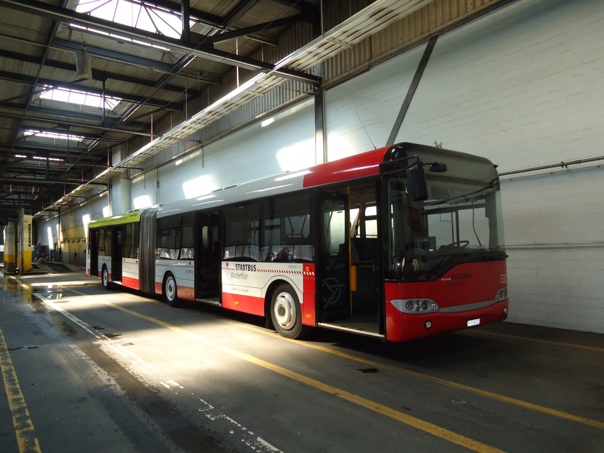 (133'088) - SW Winterthur - Nr. 332/ZH 719'332 - Solaris am 20. Mrz 2011 in Winterthur, Depot Grzefeld