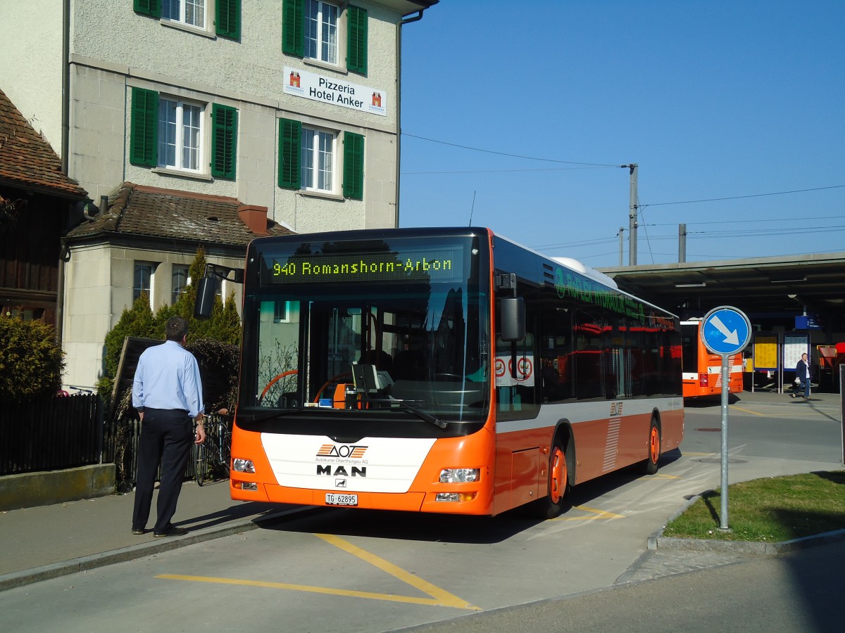 (133'166) - AOT Amriswil - Nr. 5/TG 62'895 - MAN am 23. Mrz 2011 beim Bahnhof Romanshorn