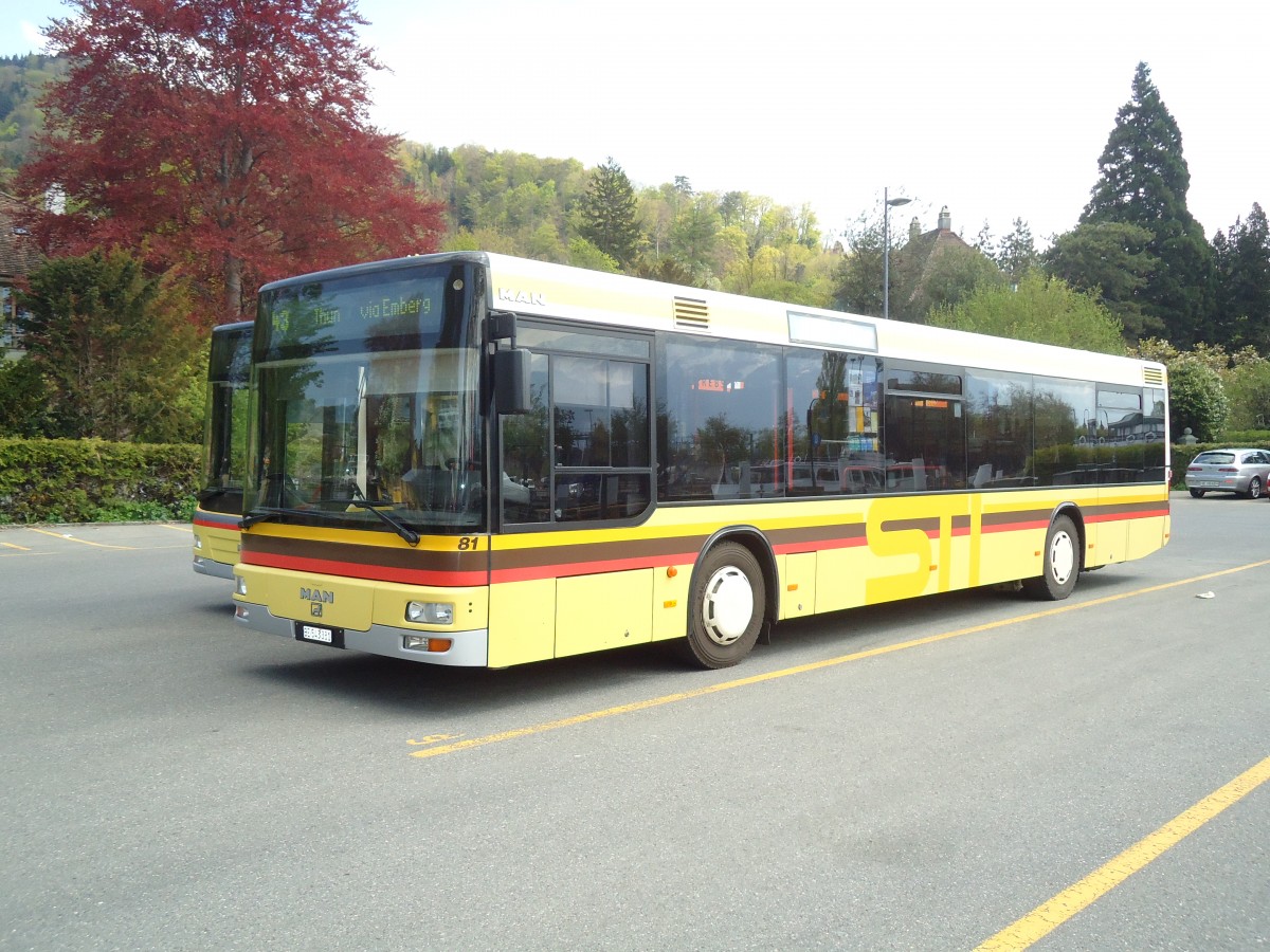 (133'344) - STI Thun - Nr. 81/BE 543'381 - MAN am 18. April 2011 bei der Schifflndte Thun