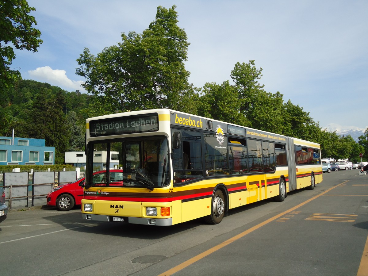 (133'523) - STI Thun - Nr. 72/BE 397'172 - MAN am 7. Mai 2011 in Thun, CarTerminal