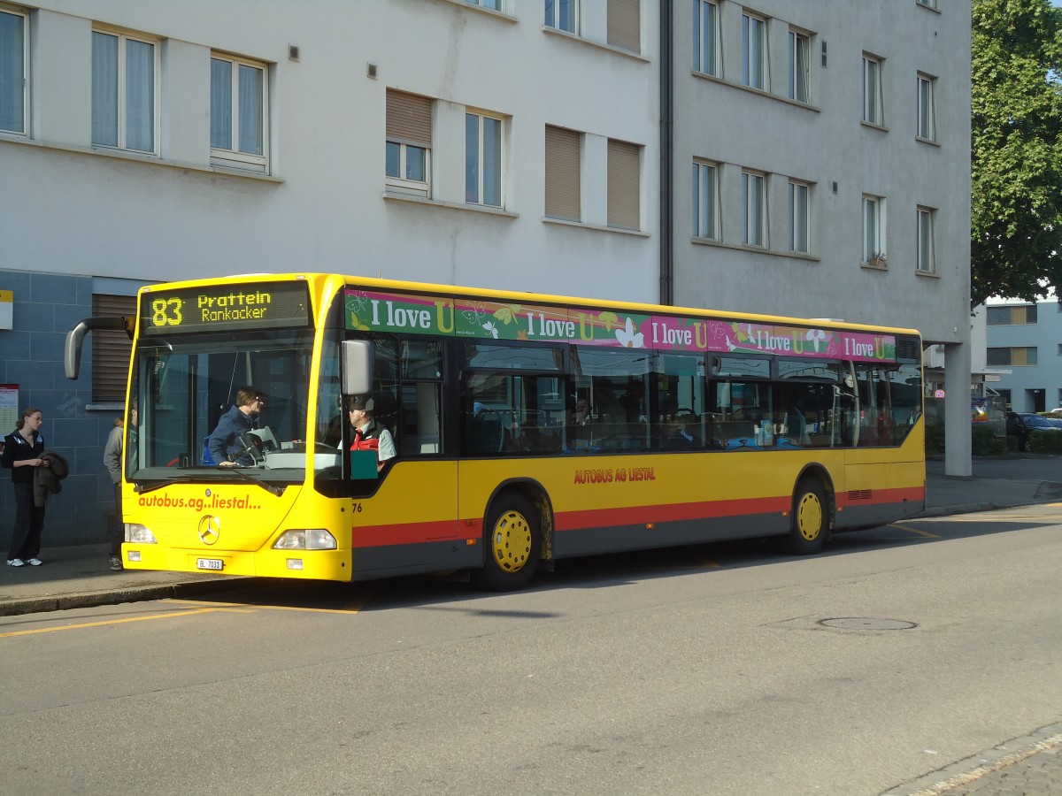 (133'682) - AAGL Liestal - Nr. 76/BL 7031 - Mercedes am 16. Mai 2011 beim Bahnhof Pratteln