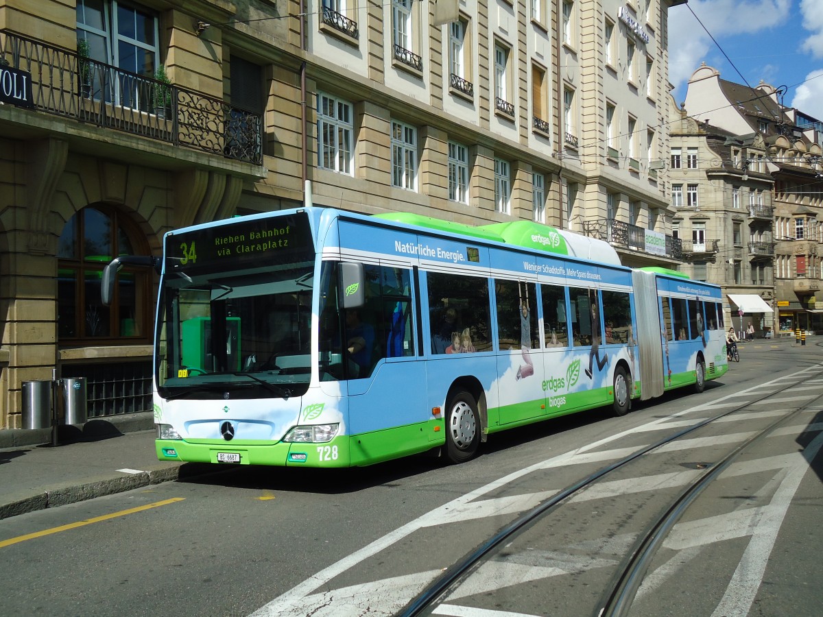 (133'701) - BVB Basel - Nr. 728/BS 6687 - Mercedes am 16. Mai 2011 in Basel, Schifflnde 