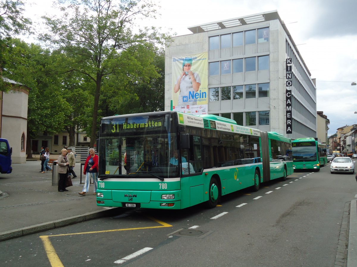 (133'715) - BVB Basel - Nr. 780/BS 3280 - MAN am 16. Mai 2011 in Basel, Claraplatz