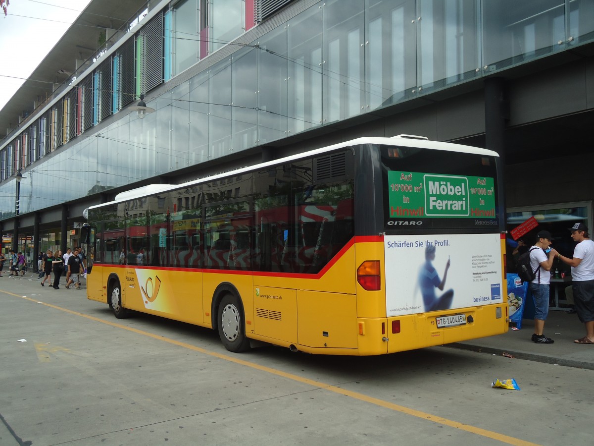 (134'916) - PostAuto Ostschweiz - Nr. 19/TG 140'465 - Mercedes am 10. Juli 2011 beim Bahnhof Frauenfeld