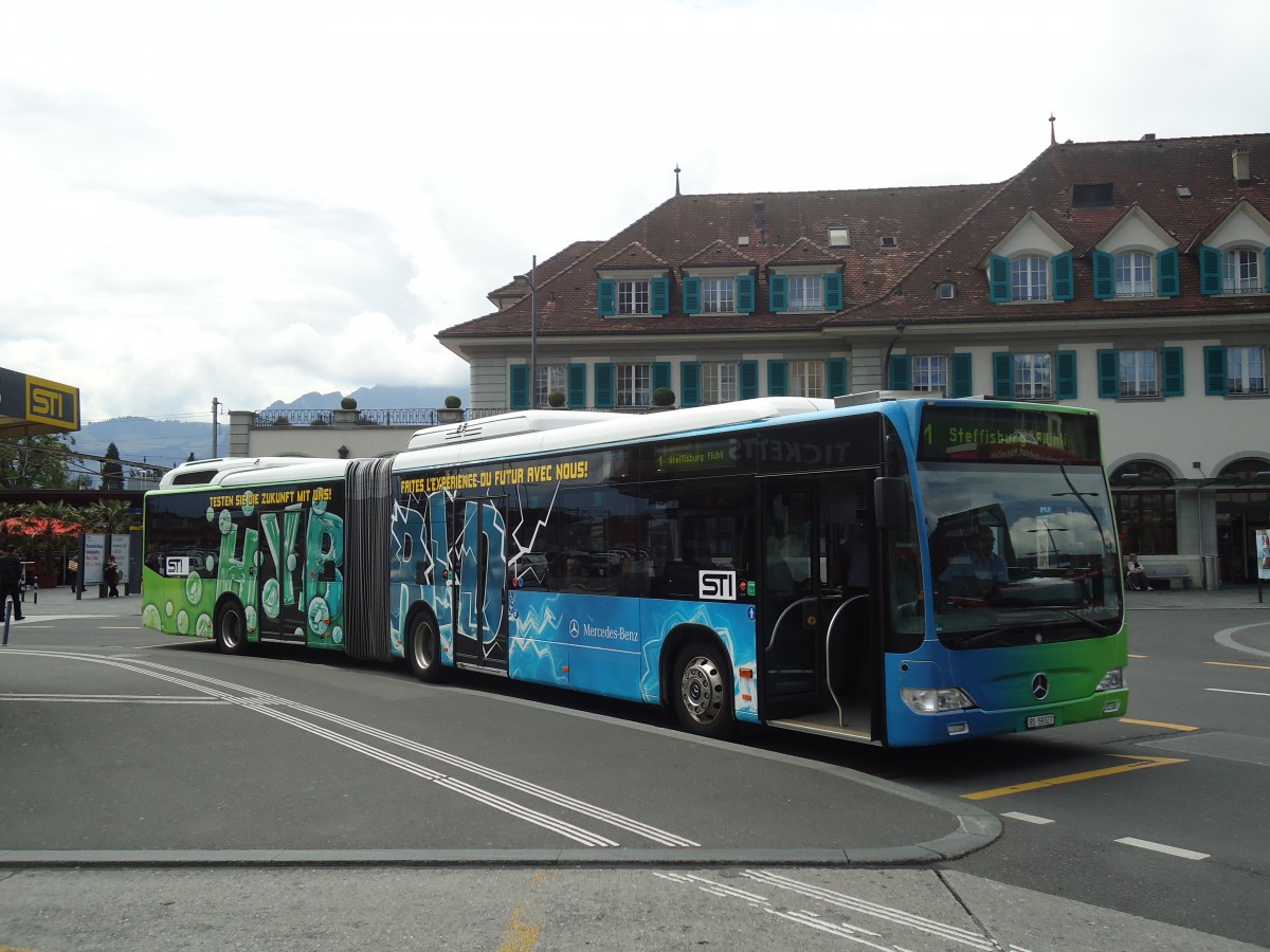 (135'324) - STI Thun (Testbus) - BS 59'327 - Mercedes am 26. Juli 2011 beim Bahnhof Thun