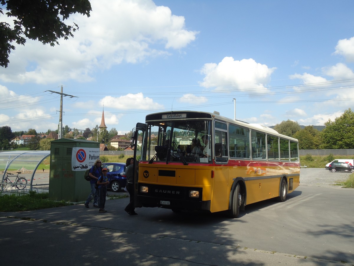 (135'348) - Bernair, Mnsingen - BE 651'182 - Saurer/Tscher (ex Schebath, Lauerz; ex Albin, Fllanden; ex Heim, Flums) am 31. Juli 2011 in Mnsingen, CTA