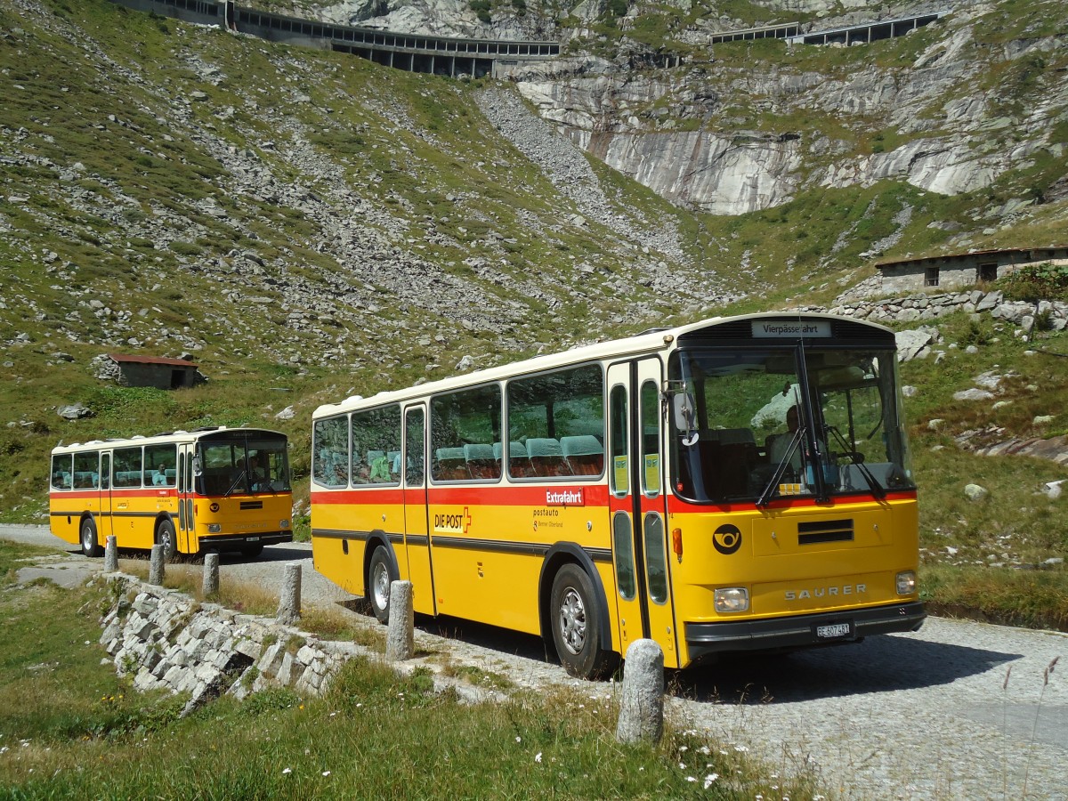 (135'705) - AVG Meiringen - Nr. 74/BE 607'481 - Saurer/R&J (ex P 24'357) am 21. August 2011 in Gotthard, Alte Tremolastrasse