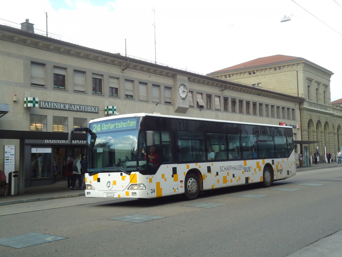 (135'953) - SB Schaffhausen - Nr. 24/SH 54'324 - Mercedes (ex Rattin, Neuhausen Nr. 24) am 14. September 2011 beim Bahnhof Schaffhausen