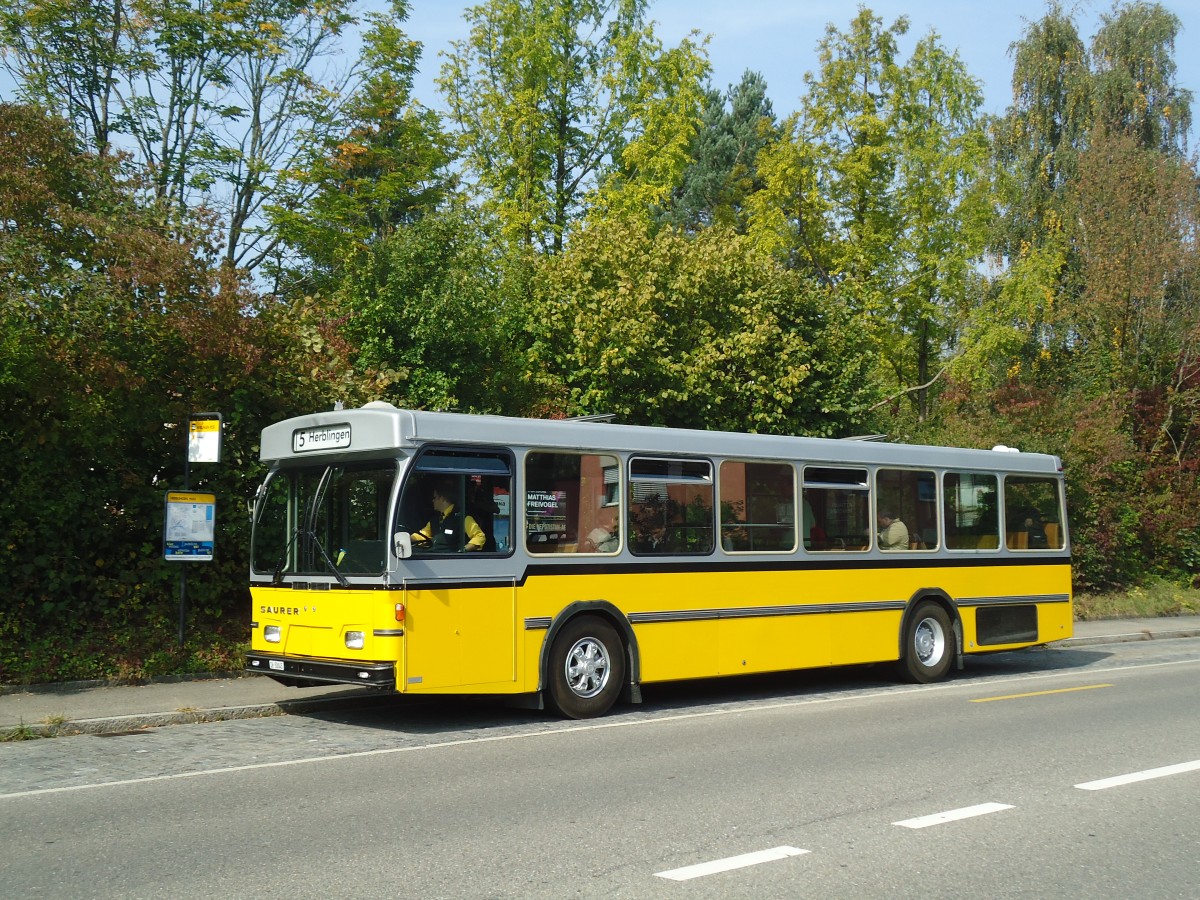 (136'090) - Wanner, Schleitheim - SH 58'045 - Saurer/Hess (ex Ruklic, Schaffhausen; ex VBSH Schaffhausen Nr. 40; ex VBSH Schaffhausen Nr. 19) am 25. September 2011 in Schaffhausen, Herblingen Post