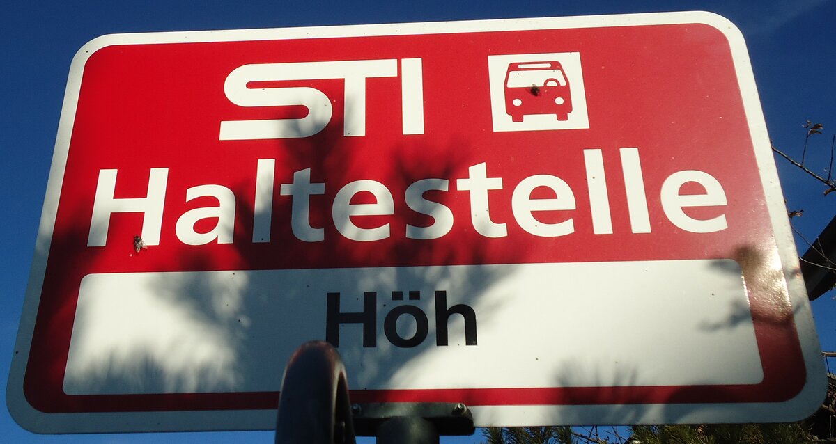 (136'70) - STI-Haltestellenschild - Heimenschwand, Hh - am 21. November 0211