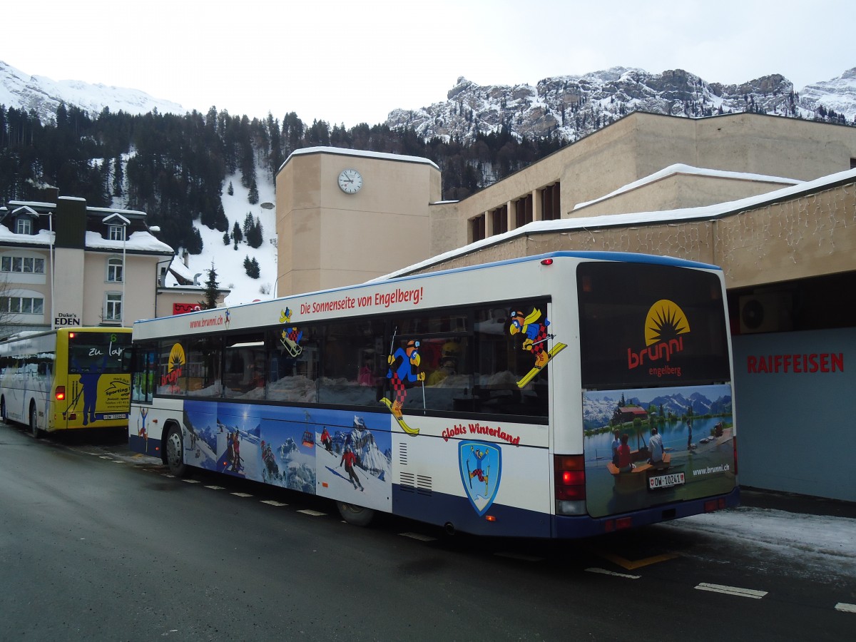 (137'314) - EAB Engelberg - Nr. 5/OW 10'241 - Mercedes/Hess (ex ZVB Zug Nr. 155; ex ZVB Zug Nr. 55) am 2. Januar 2012 beim Bahnhof Engelberg 