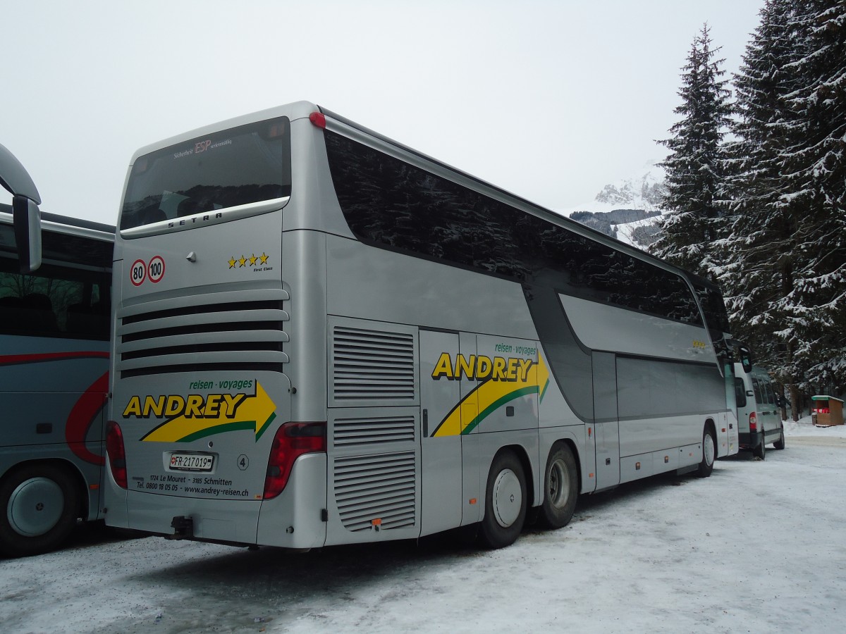 (137'392) - Andrey, Le Mouret - Nr. 4/FR 217'019 - Setra am 7. Januar 2012 in Adelboden, ASB