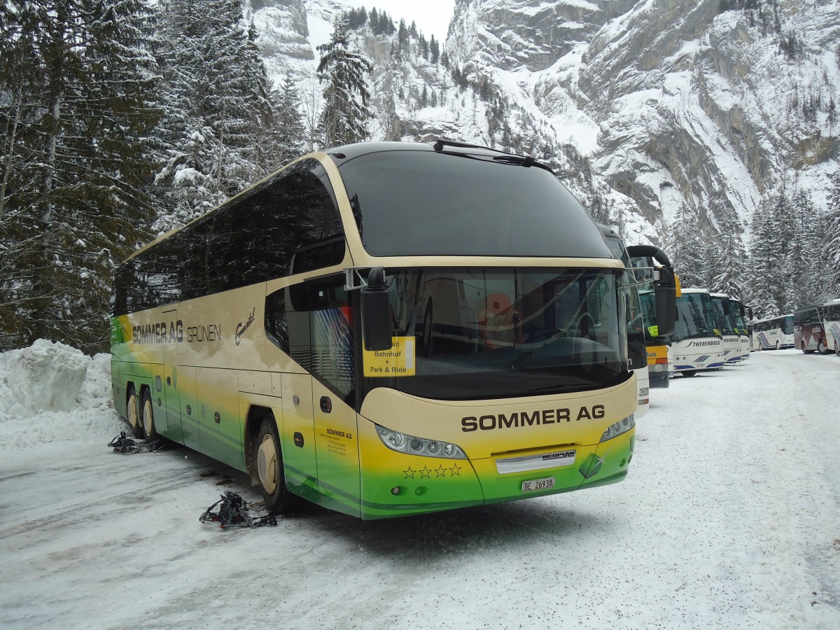 (137'460) - Sommer, Grnen - BE 26'938 - Neoplan am 7. Januar 2012 in Adelboden, Unter dem Birg