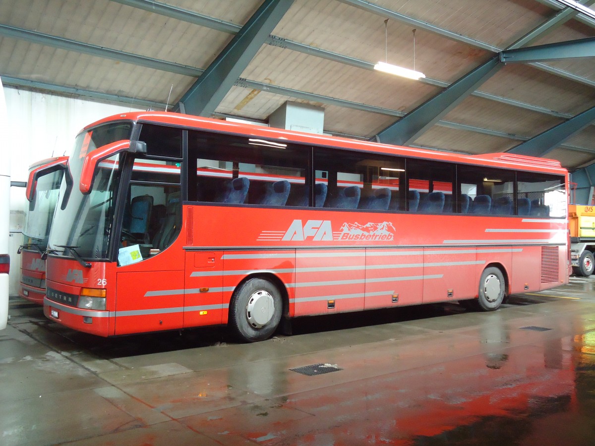 (137'541) - AFA Adelboden - Nr. 26/BE 21'181 - Setra (ex Nr. 16; ex Frhlich, D-Ludwigshafen/Rhein) am 7. Januar 2012 im Autobahnhof Adelboden