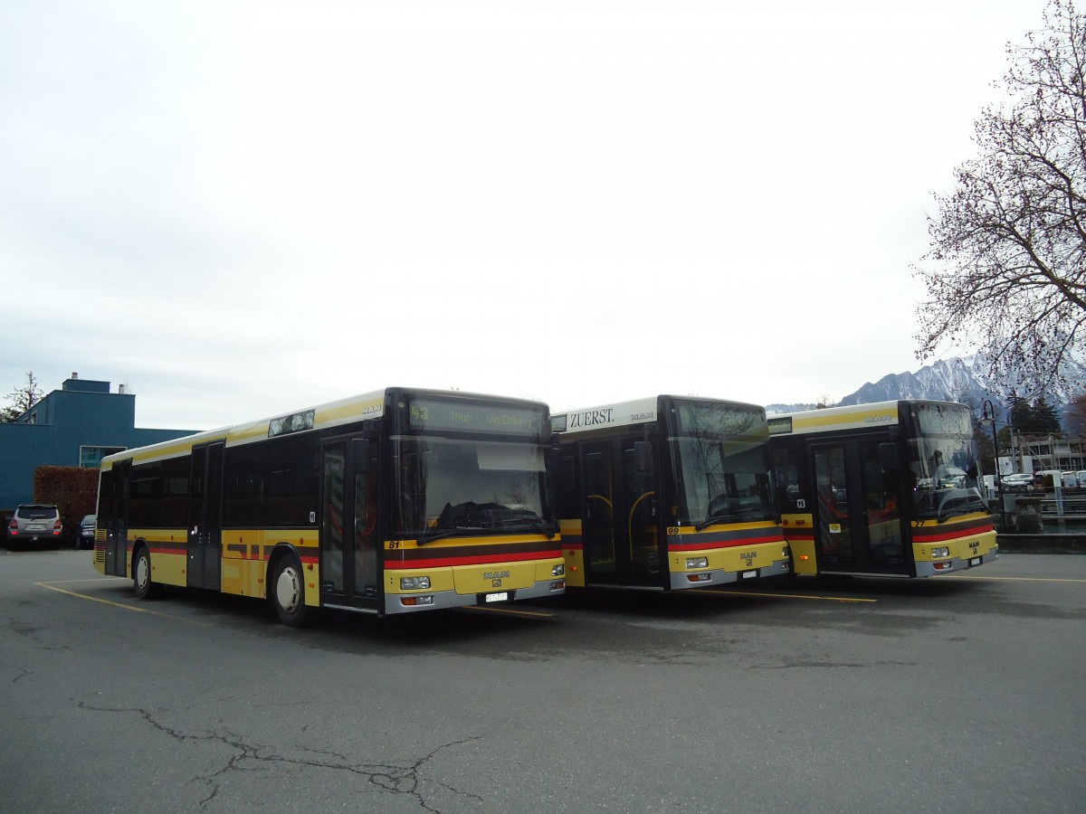 (137'590) - STI Thun - Nr. 81/BE 543'381 - MAN am 9. Januar 2012 bei der Schifflndte Thun