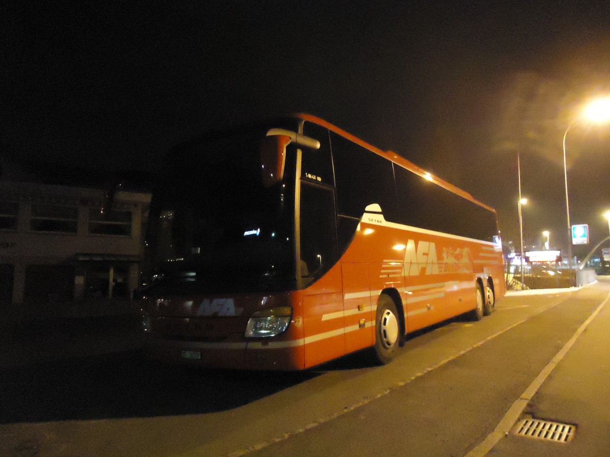 (137'652) - AFA Adelboden - Nr. 23/BE 26'709 - Setra (ex Blaguss, A-Wien Nr. 5402) am 9. Februar 2012 in Steffisburg, Rest. Bahnhof