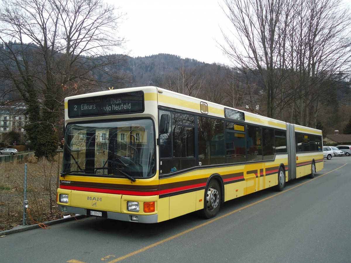 (137'812) - STI Thun - Nr. 70/BE 389'670 - MAN am 23. Februar 2012 bei der Schifflndte Thun