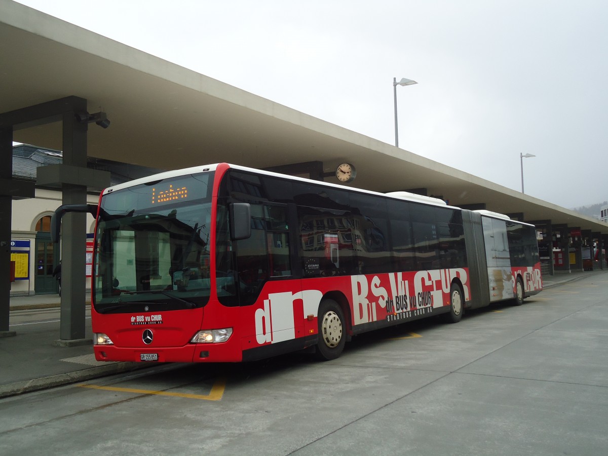 (137'871) - SBC Chur - Nr. 51/GR 155'851 - Mercedes am 5. Mrz 2012 beim Bahnhof Chur