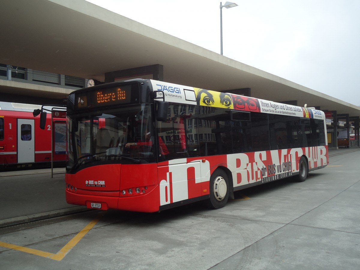 (137'873) - SBC Chur - Nr. 20/GR 97'520 - Solaris am 5. Mrz 2012 beim Bahnhof Chur