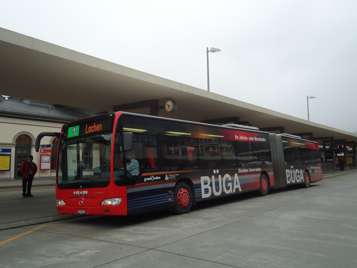 (137'892) - SBC Chur - Nr. 53/GR 155'853 - Mercedes am 5. Mrz 2012 beim Bahnhof Chur