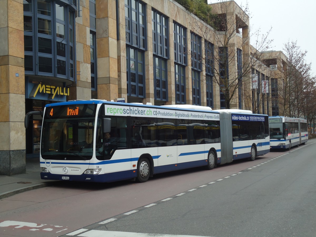 (137'991) - ZVB Zug - Nr. 34/ZG 88'034 - Mercedes am 6. Mrz 2012 in Zug, Metalli