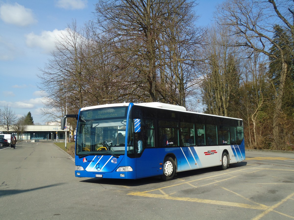 (138'067) - BDWM Bremgarten - AG 434'493 - Mercedes am 6. Mrz 2012 beim Bahnhof Wohlen