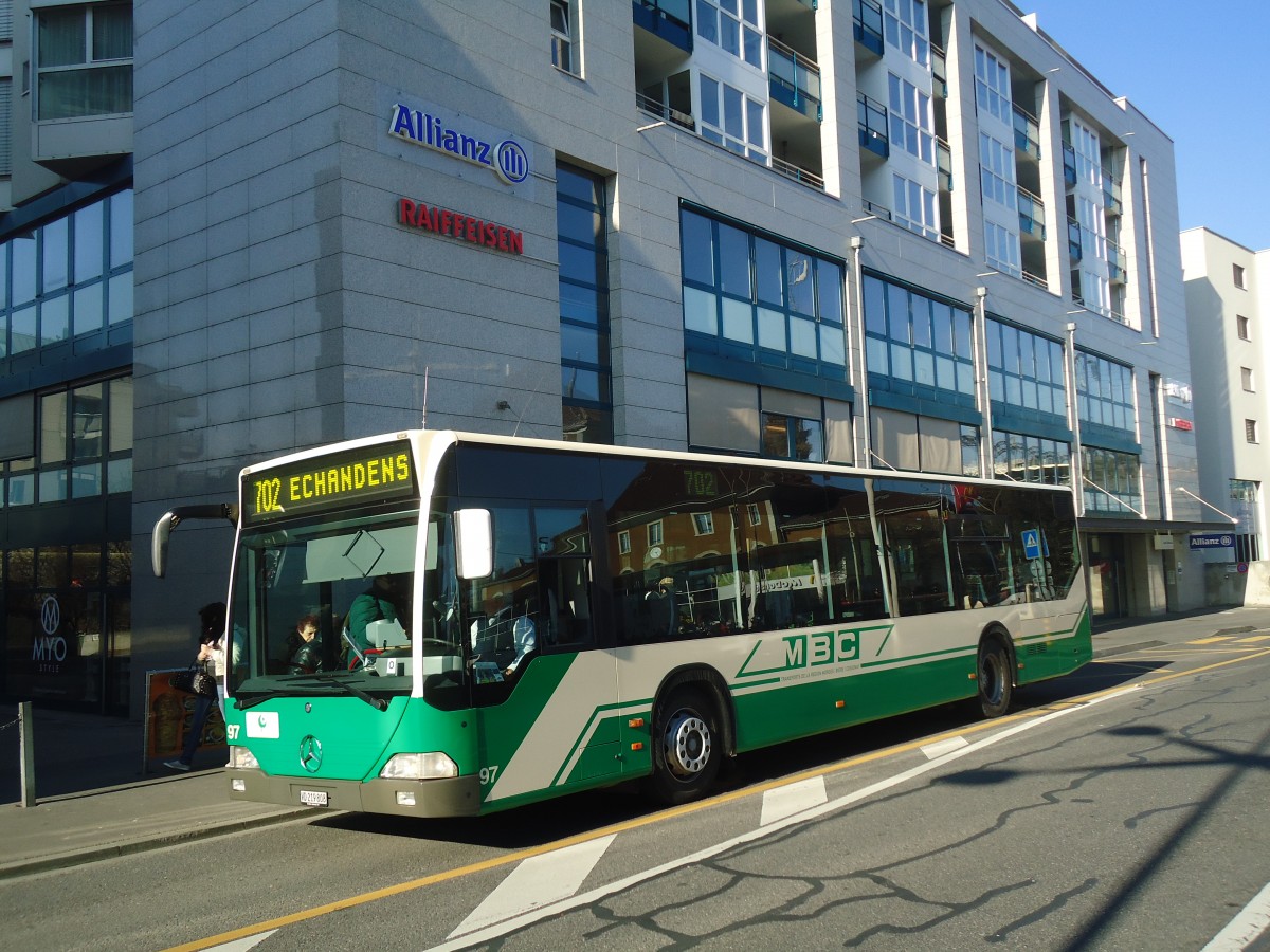 (138'170) - MBC Morges - Nr. 97/VD 219'808 - Mercedes am 9. Mrz 2012 beim Bahnhof Morges