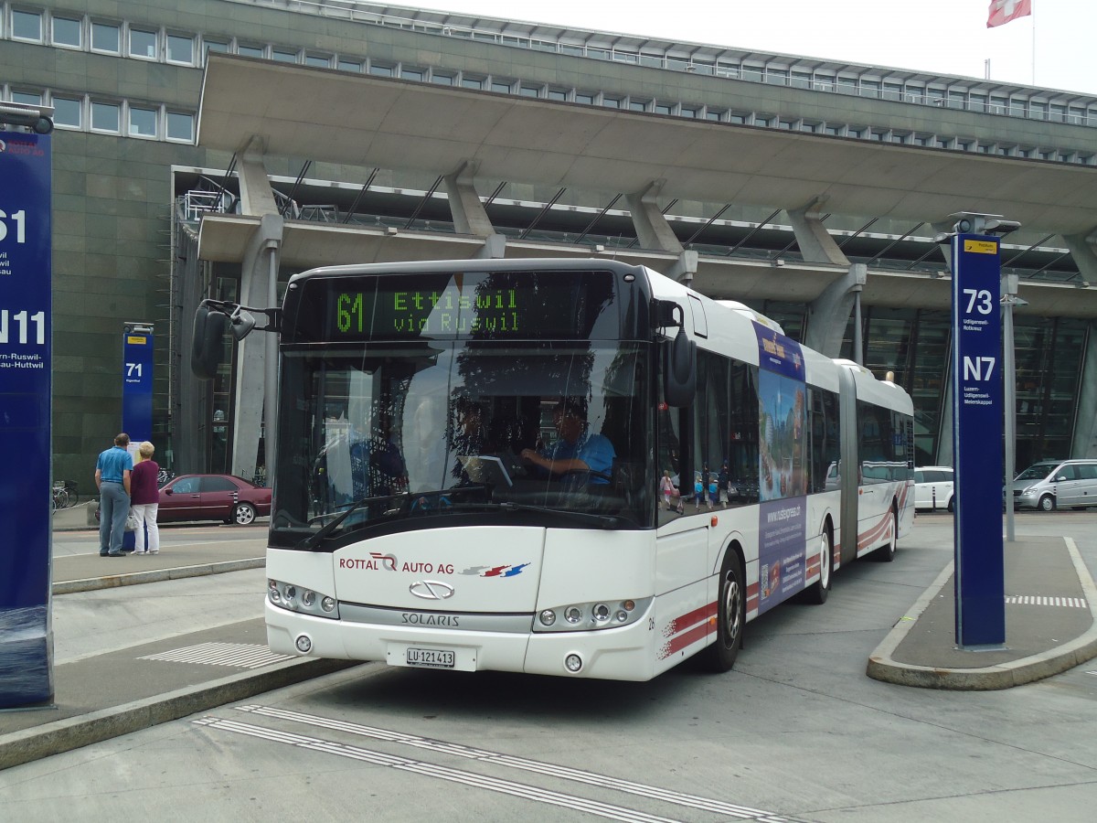 (139'116) - ARAG Ruswil - Nr. 26/LU 121'413 - Solaris am 27. Mai 2012 beim Bahnhof Luzern