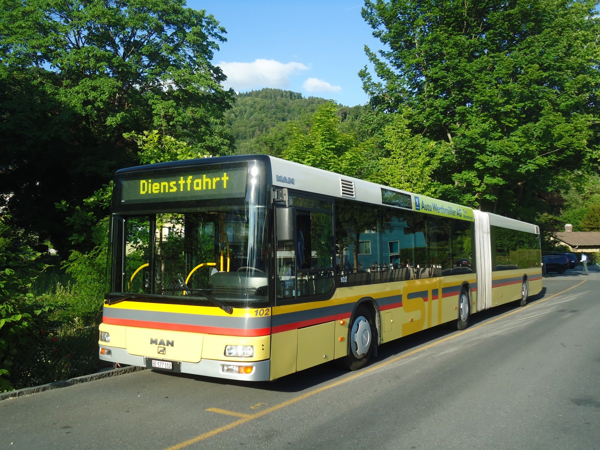 (139'178) - STI Thun - Nr. 102/BE 577'102 - MAN am 1. Juni 2012 bei der Schifflndte Thun