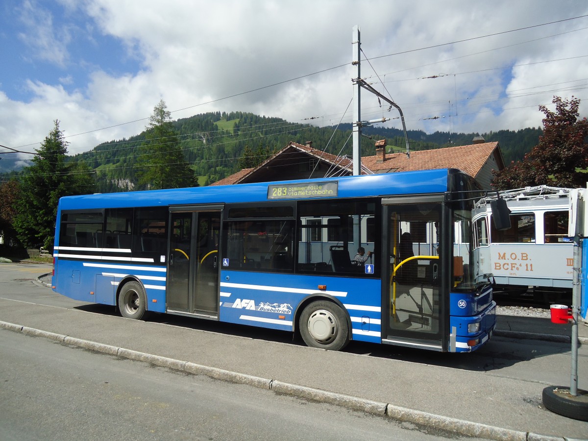 (139'331) - AFA Adelboden - Nr. 56/BE 611'030 - MAN/Gppel am 10. Juni 2012 beim Bahnhof Lenk