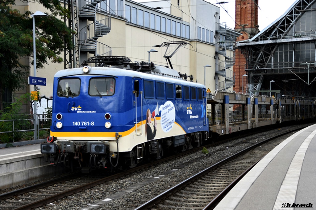 140 761-8 zog einen leeren autozug durch bremen,28.08.18