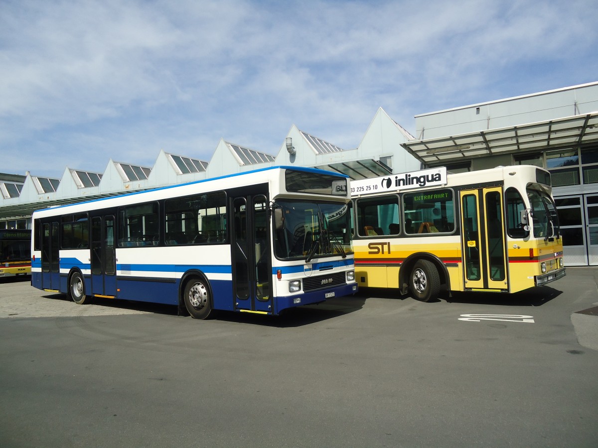 (140'013) - Ruklic, Schaffhausen - SH 17'473 - NAW/Hess (ex ZVB Zug Nr. 103; ex ZVB Zug Nr. 93) + STI Thun - Nr. 52/BE 396'552 - Saurer/R&J am 24. Juni 2012 in Thun, Garage STI