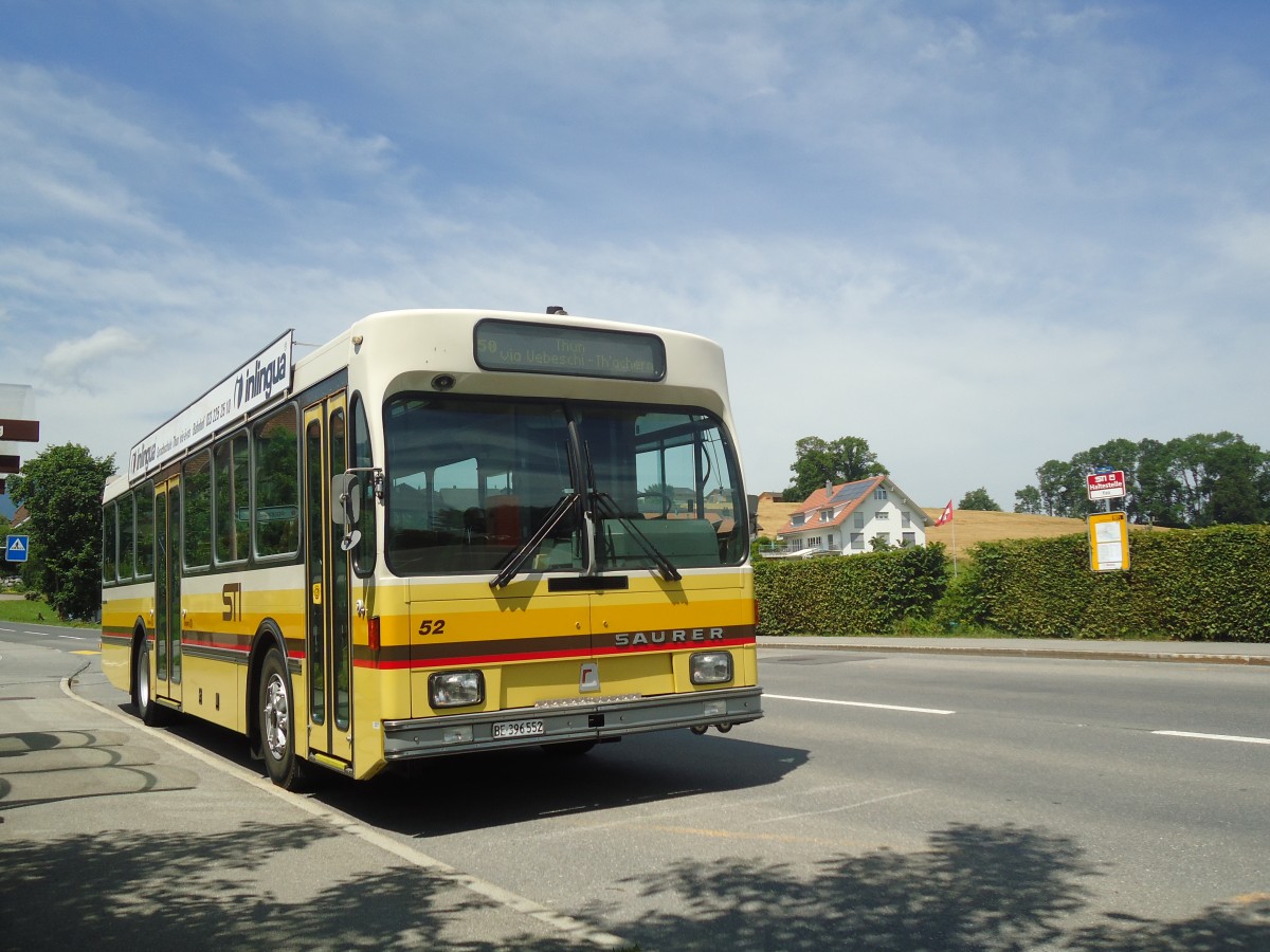 (140'047) - STI Thun - Nr. 52/BE 396'552 - Saurer/R&J am 24. Juni 2012 in Thierachern, Egg