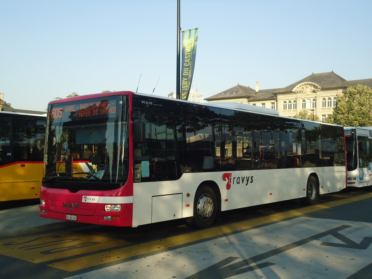 (140'962) - TRAVYS Yverdon - VD 486'500 - MAN am 27. Juli 2012 beim Bahnhof Yverdon