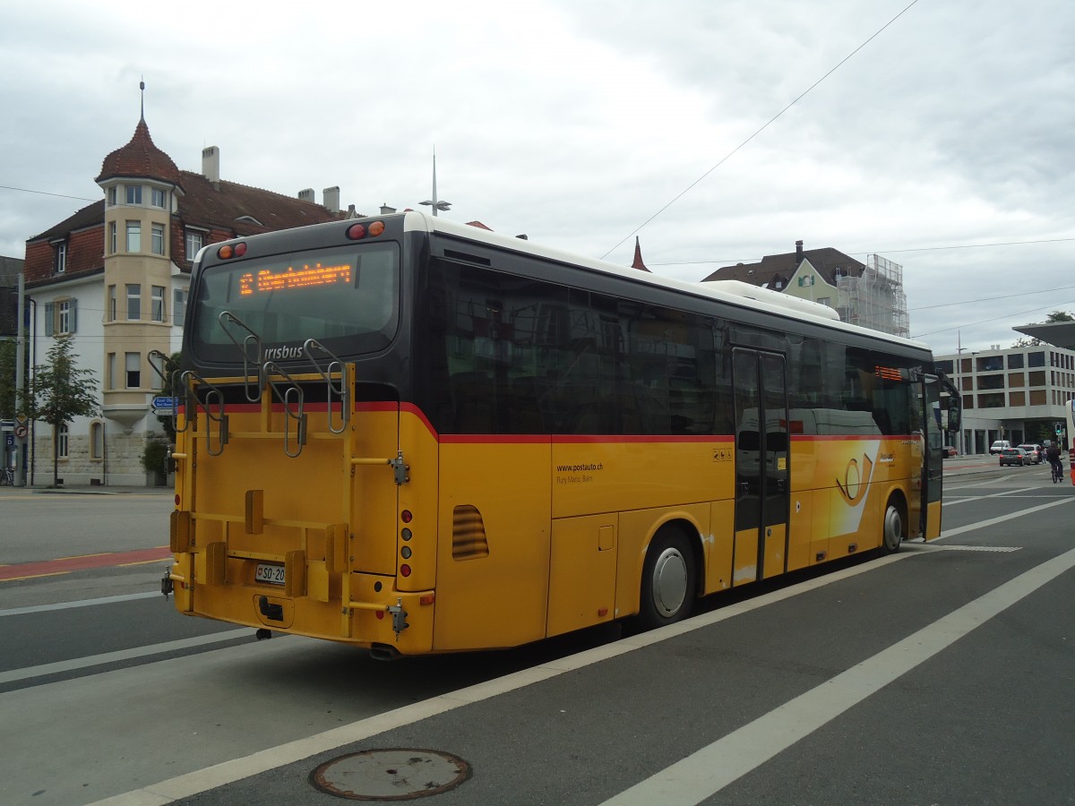 (141'564) - Flury, Balm - SO 20'032 - Irisbus am 12. September 2012 beim Hauptbahnhof Solothurn