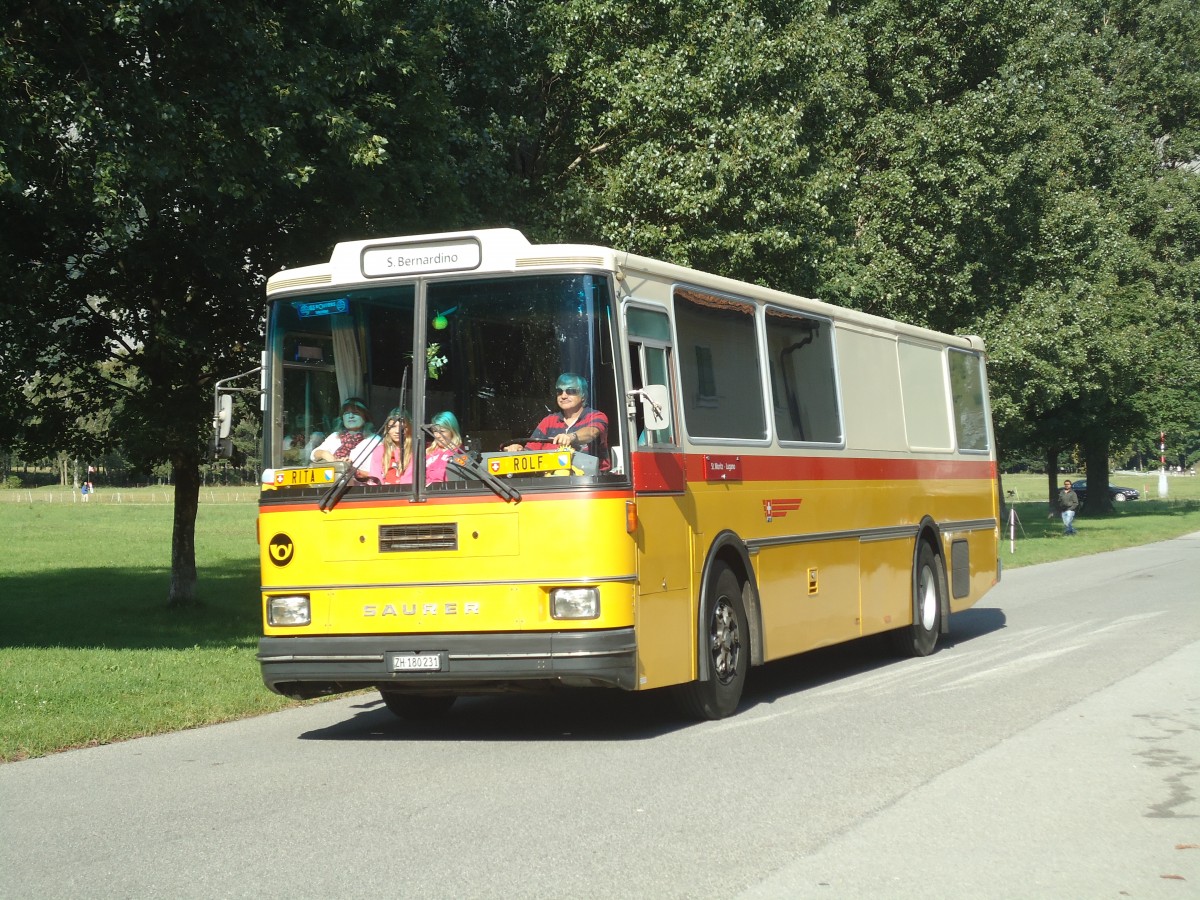 (141'747) - Brndli, Zrich - ZH 180'231 - Saurer/R&J (ex Hofmann, Zrich; ex Pacciarelli, Grono; ex P 25'661) am 15. September 2012 in Chur, Waffenplatz