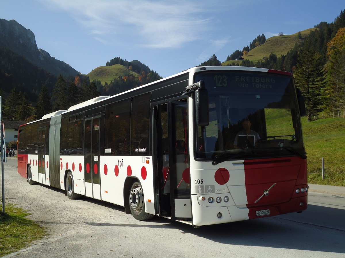 (142'056) - TPF Fribourg - Nr. 105/FR 300'204 - Volvo am 21. Oktober 2012 in Schwarzsee, Schwyberg
