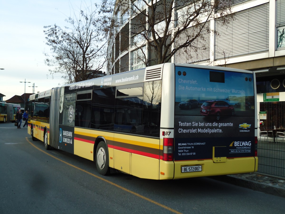 (142'858) - STI Thun - Nr. 87/BE 572'087 - MAN am 31. Dezember 2012 bei der Schifflndte Thun