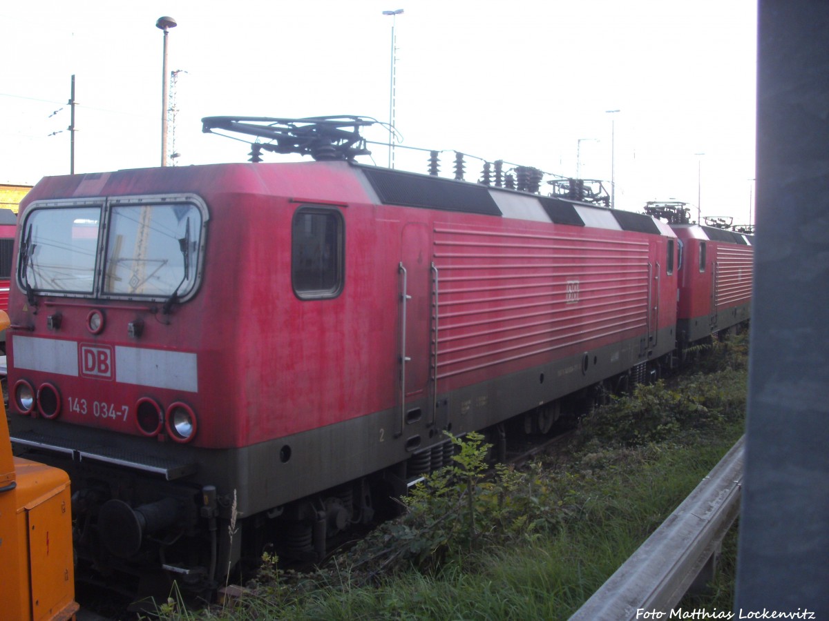 143 034-7 abgestellt am BW Halle (Saale) am 4.10.14