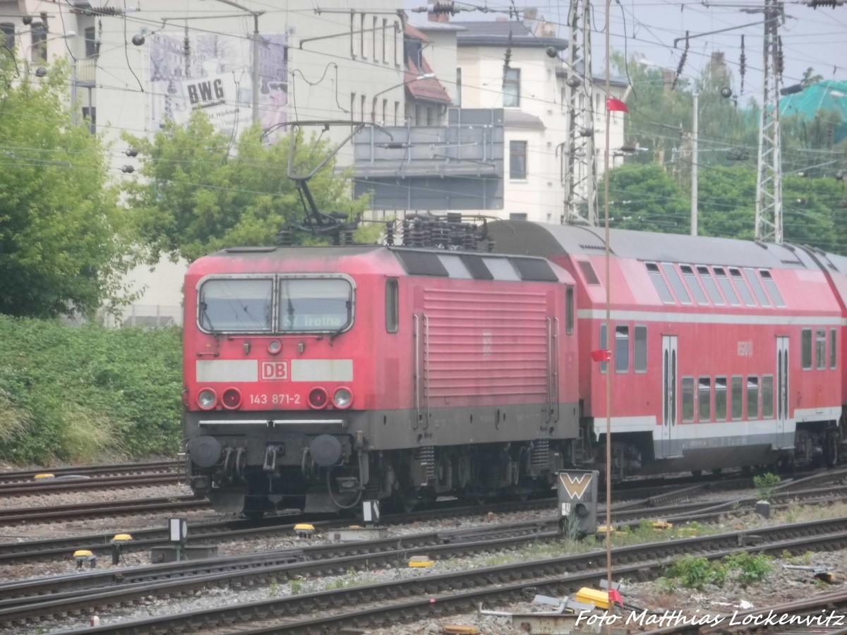 143 871 mit der S7 unterwegs nach Trotha am 13.6.15