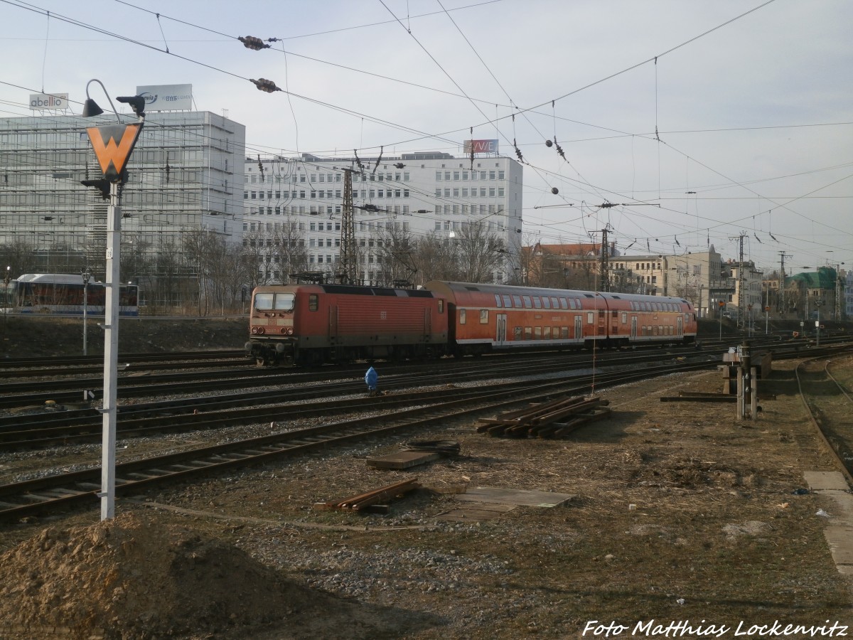 143 917 als S7 mit ziel Nietleben beim einfahren in den Hallener Hbf am 17.3.15