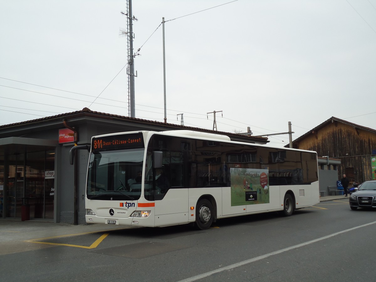 (143'401) - TPN Nyon - VD 1118 - Mercedes am 22. Februar 2013 beim Bahnhof Nyon