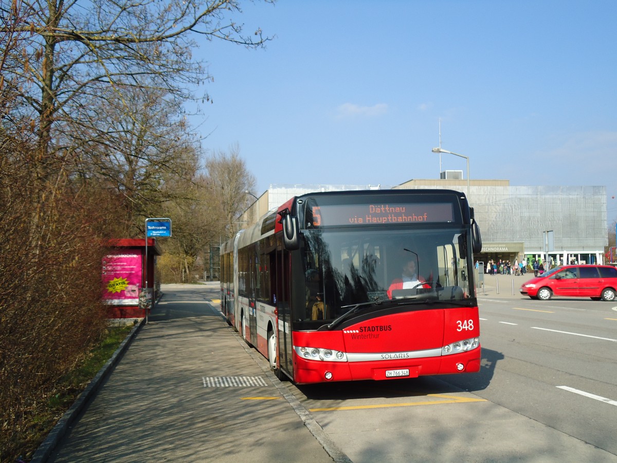 (143'599) - SW Winterthur - Nr. 348/ZH 766'348 - Solaris am 1. April 2013 in Winterthur, Technorama