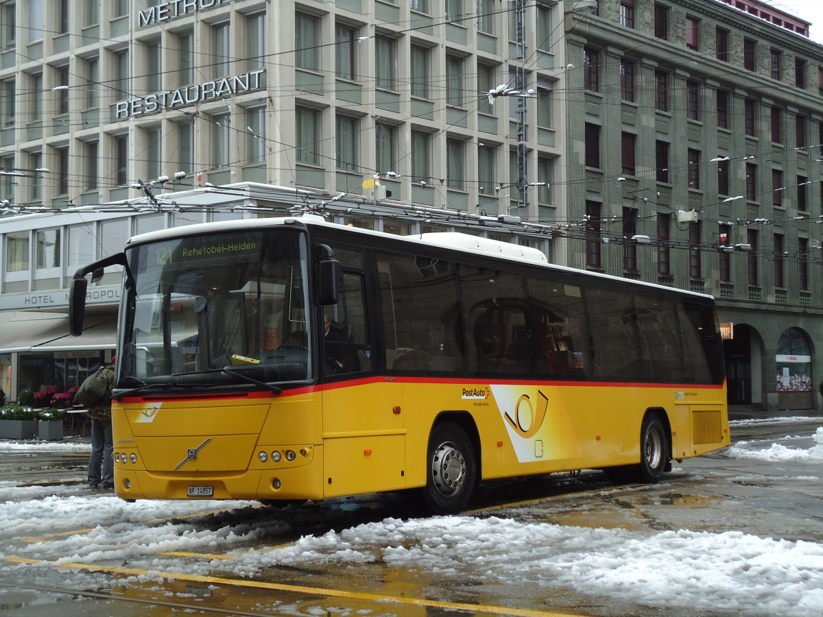 (143'672) - PostAuto Ostschweiz - AR 14'857 - Volvo (ex Nef, Hemberg) am 20. April 2013 beim Bahnhof St. Gallen